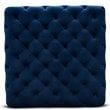 Baxton Studio Verene Royal Blue Velvet Gold Finished Square Cocktail Ottoman