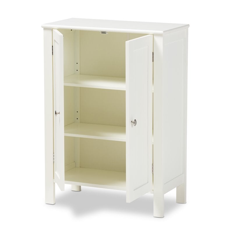Baxton Studio Thelma White Finished 2-door Wood Multipurpose Storage Cabinet