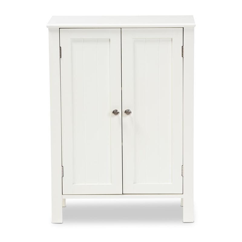 Baxton Studio Thelma White Finished 2-door Wood Multipurpose Storage Cabinet