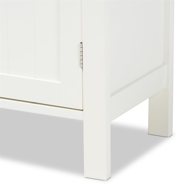 Baxton Studio Thelma White Finished 2-door Wood Multipurpose Storage Cabinet