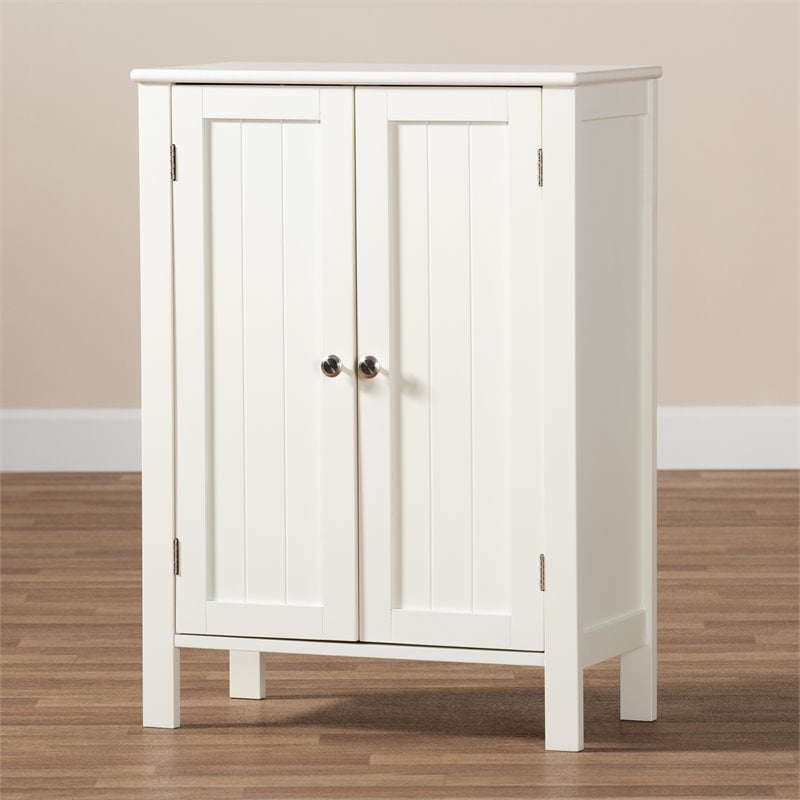 Baxton Studio Thelma White Finished 2-door Wood Multipurpose Storage Cabinet