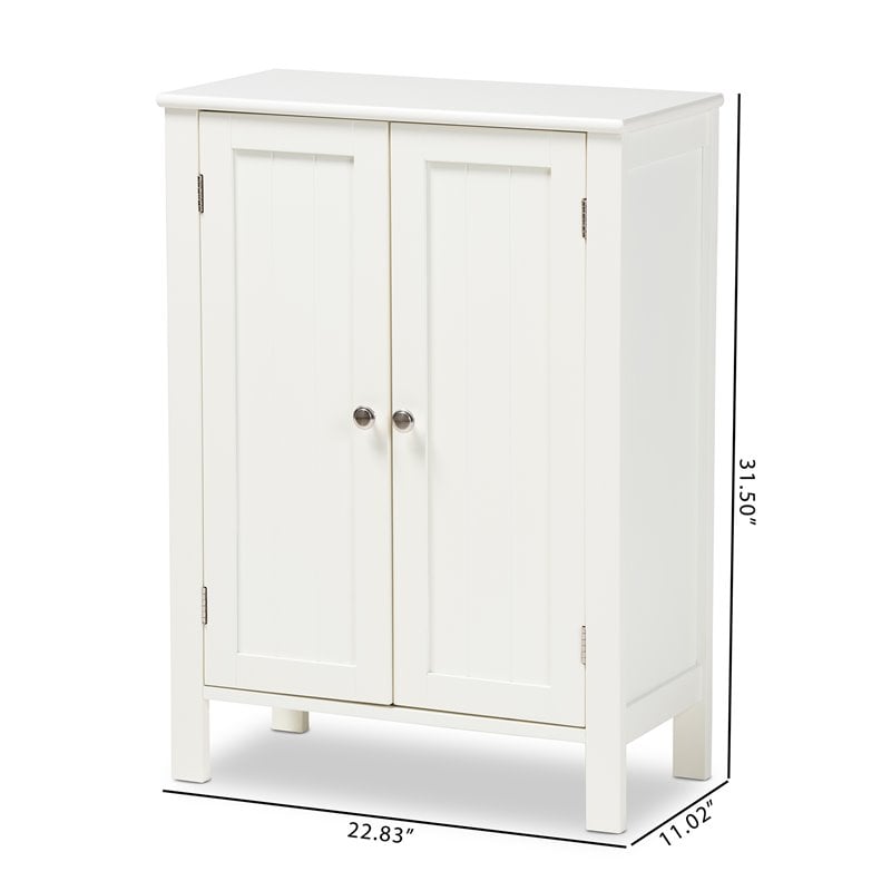 Baxton Studio Thelma White Finished 2-door Wood Multipurpose Storage Cabinet