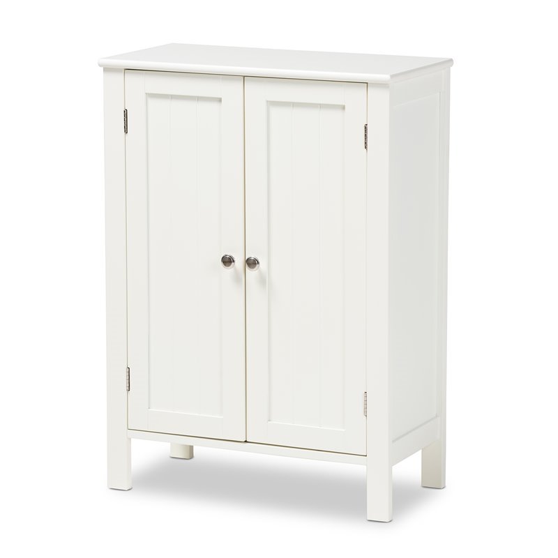 Baxton Studio Thelma White Finished 2-door Wood Multipurpose Storage Cabinet