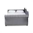 Baxton Studio Abbie Gray Velvet Crystal Tufted Full Wood Daybed with Trundle