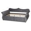 Baxton Studio Abbie Gray Velvet Crystal Tufted Full Size Wood Daybed