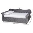 Baxton Studio Abbie Gray Velvet Crystal Tufted Full Size Wood Daybed