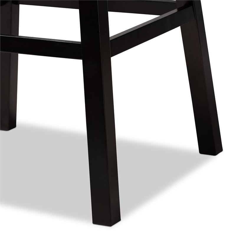 Baxton Studio Gregory Light Gray Velvet 2-Piece Wood Swivel Bar Stool Set