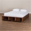 Baxton Studio Arthur King Size Ash Walnut Brown Finished Wood Platform Bed