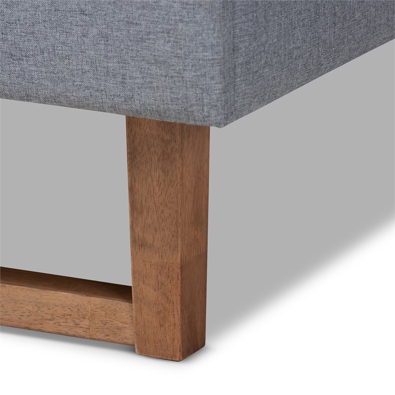 Baxton Studio Allegra Full Size Dark Gray Upholstered Wood Platform Bed