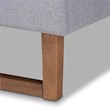 Baxton Studio Claudia Full Size Light Gray Upholstered Walnut Wood Platform Bed