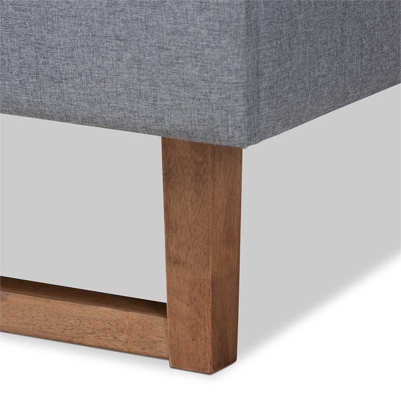 Baxton Studio Emele Full Size Dark Gray Upholstered Wood Platform Bed