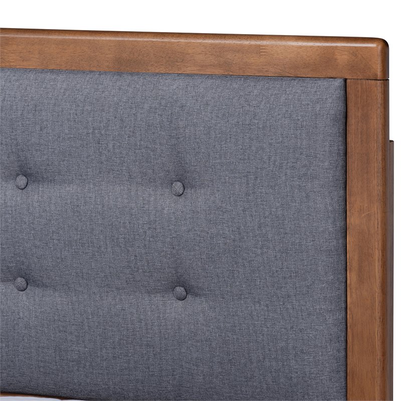 Baxton Studio Emele Queen Size Dark Gray Upholstered Wood Platform Bed