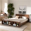 Baxton Studio Regina Ash Walnut Brown Finished Wood Queen Size Wood Storage Bed