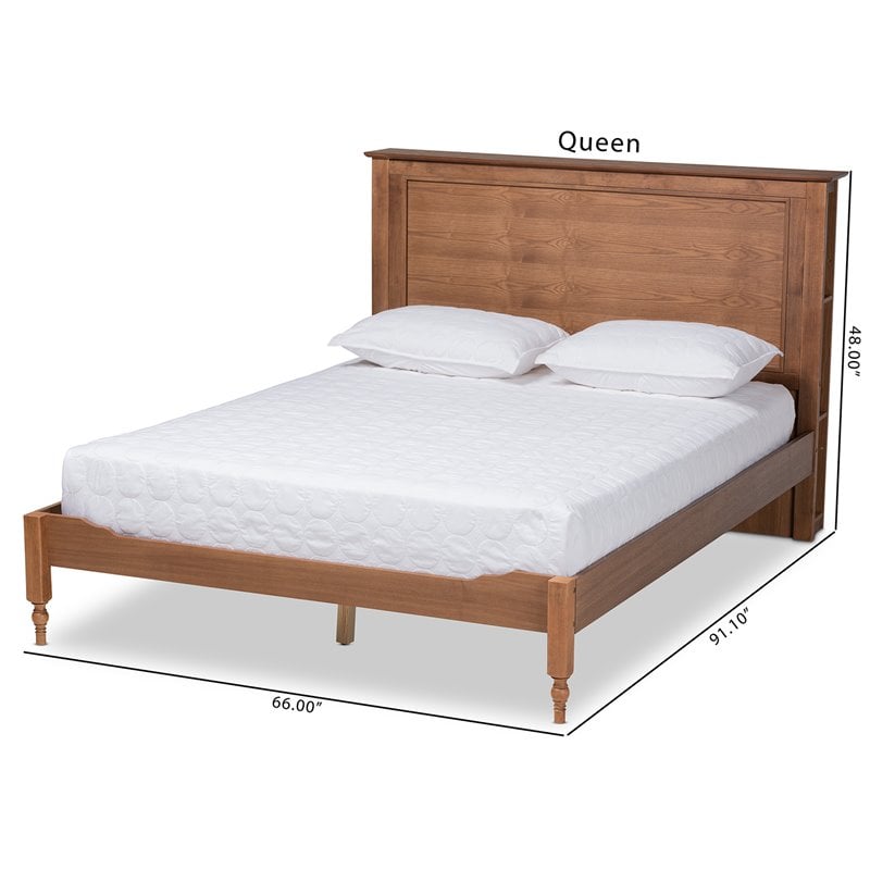 Baxton Studio Danielle Ash Walnut Finished Wood Queen Size Platform Storage Bed