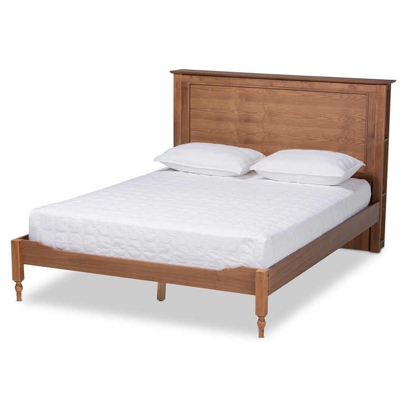 Baxton Studio Danielle Ash Walnut Finished Wood King Size Platform Storage Bed