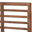 Baxton Studio Rina Queen Size Dark Gray Upholstered Ash Walnut Wood Platform Bed