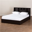 Baxton Studio Geoffrey Queen Size Dark Brown Finished Wood Platform Storage Bed