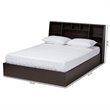 Baxton Studio Geoffrey Queen Size Dark Brown Finished Wood Platform Storage Bed