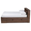 Baxton Studio Tristan Queen Size Walnut Wood 1-Drawer Wood Platform Storage Bed