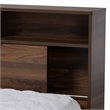 Baxton Studio Tristan Queen Size Walnut Wood 1-Drawer Wood Platform Storage Bed