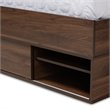 Baxton Studio Tristan Queen Size Walnut Wood 1-Drawer Wood Platform Storage Bed