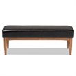 Baxton Studio Arvid Dark Brown Faux Leather Upholstered Wood Dining Bench