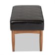 Baxton Studio Arvid Dark Brown Faux Leather Upholstered Wood Dining Bench