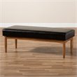 Baxton Studio Arvid Dark Brown Faux Leather Upholstered Wood Dining Bench