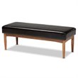 Baxton Studio Arvid Dark Brown Faux Leather Upholstered Wood Dining Bench