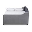 Baxton Studio Freda Gray Velvet Button Tufted Full Size Wood Daybed with Trundle