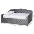 Baxton Studio Freda Gray Velvet Button Tufted Full Size Wood Daybed