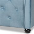 Baxton Studio Freda Light Blue Velvet and Button Tufted Queen Size Wood Daybed