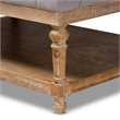 Baxton Studio Lindsey Gray Linen Upholstered Graywashed Wood Cocktail Ottoman
