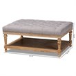 Baxton Studio Lindsey Gray Linen Upholstered Graywashed Wood Cocktail Ottoman