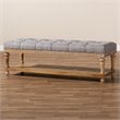 Baxton Studio Linda Gray Linen Upholstered and Graywashed Wood Storage Bench