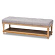 Baxton Studio Linda Gray Linen Upholstered and Graywashed Wood Storage Bench