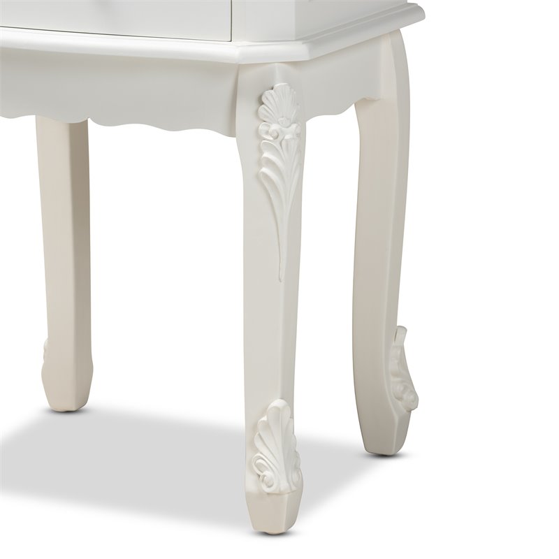Baxton Studio Sophia French White Finished Wood 2-Drawer End Table