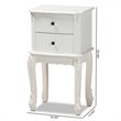 Baxton Studio Sophia French White Finished Wood 2-Drawer End Table