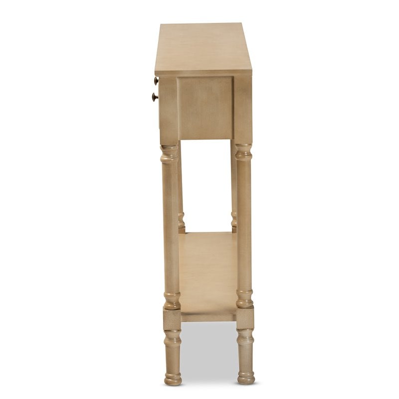 Baxton Studio Calvin Oak Brown Finished Wood 3-Drawer Entryway Console Table