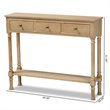 Baxton Studio Calvin Oak Brown Finished Wood 3-Drawer Entryway Console Table
