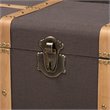 Baxton Studio Stephen Dark Brown Upholstered Oak Finished 2-Piece Trunk Set