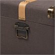 Baxton Studio Stephen Dark Brown Upholstered Oak Finished 2-Piece Trunk Set
