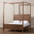 Baxton Studio Veronica Queen Size Walnut Finished Wood Platform Canopy Bed