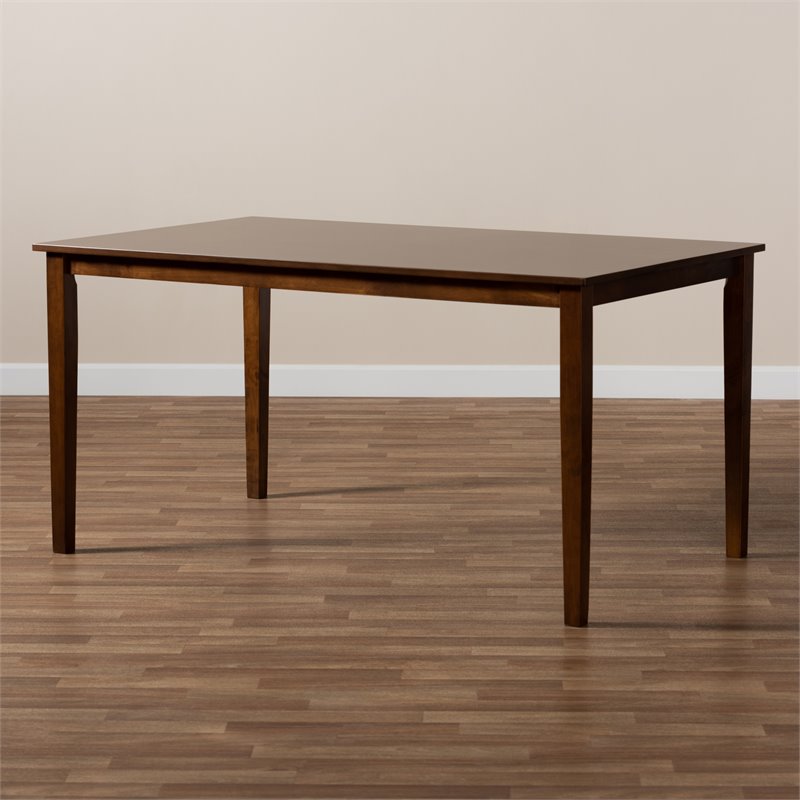 Baxton Studio Eveline Walnut Finished Rectangular Wood Dining