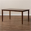 Baxton Studio Eveline Walnut Finished Rectangular Wood Dining Table