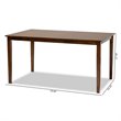 Baxton Studio Eveline Walnut Finished Rectangular Wood Dining Table