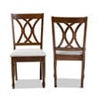Baxton Studio Augustine Grey Fabric Walnut Finished 2-Piece Dining Chair Set