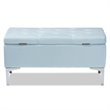 Baxton Studio Mabel Light Blue Velvet Silver Finished Storage Ottoman