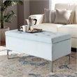 Baxton Studio Mabel Light Blue Velvet Silver Finished Storage Ottoman