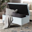 Baxton Studio Mabel Light Blue Velvet Silver Finished Storage Ottoman